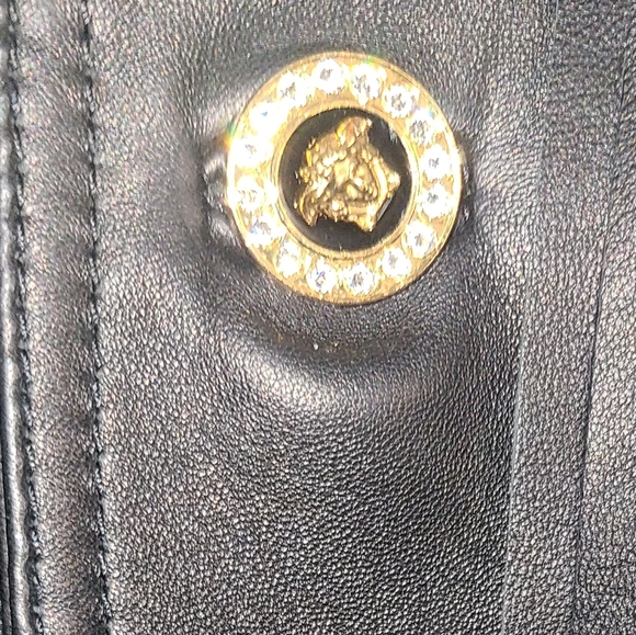 Versace fringe Leather jacket 56it NWT - Picture 3 of 15